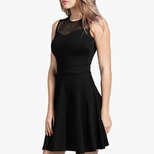 4/$25 Classic Mesh Sweetheart Neckline Skater Dress in Black size Medium LBD